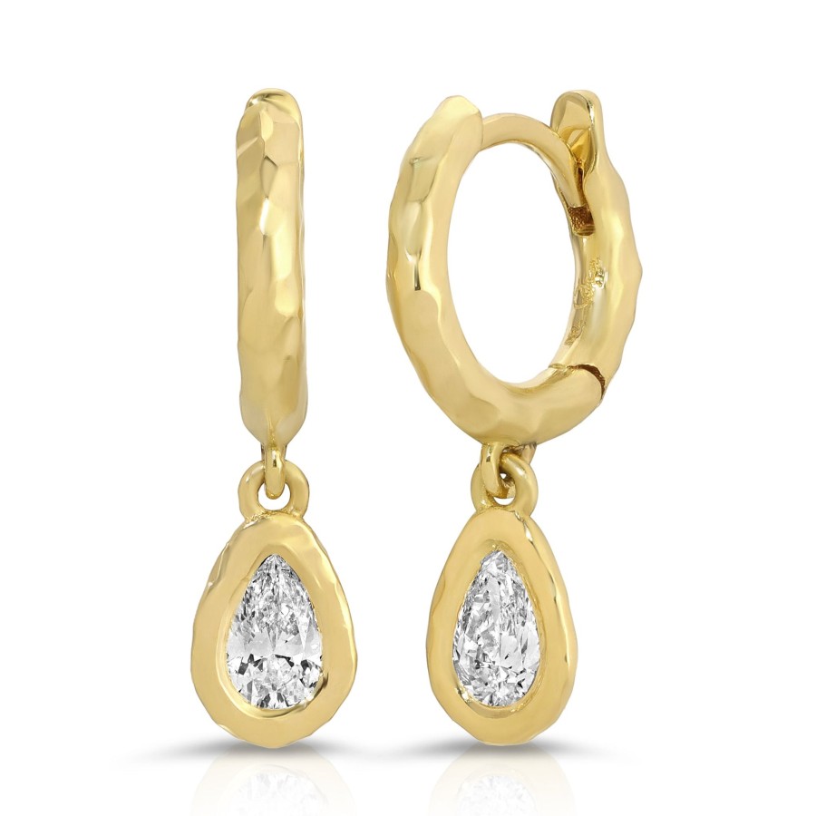 Earrings Octavia Elizabeth | Charmed Micro Gabby Hoops Nano Nesting Diamond Pear 0.30 Carats