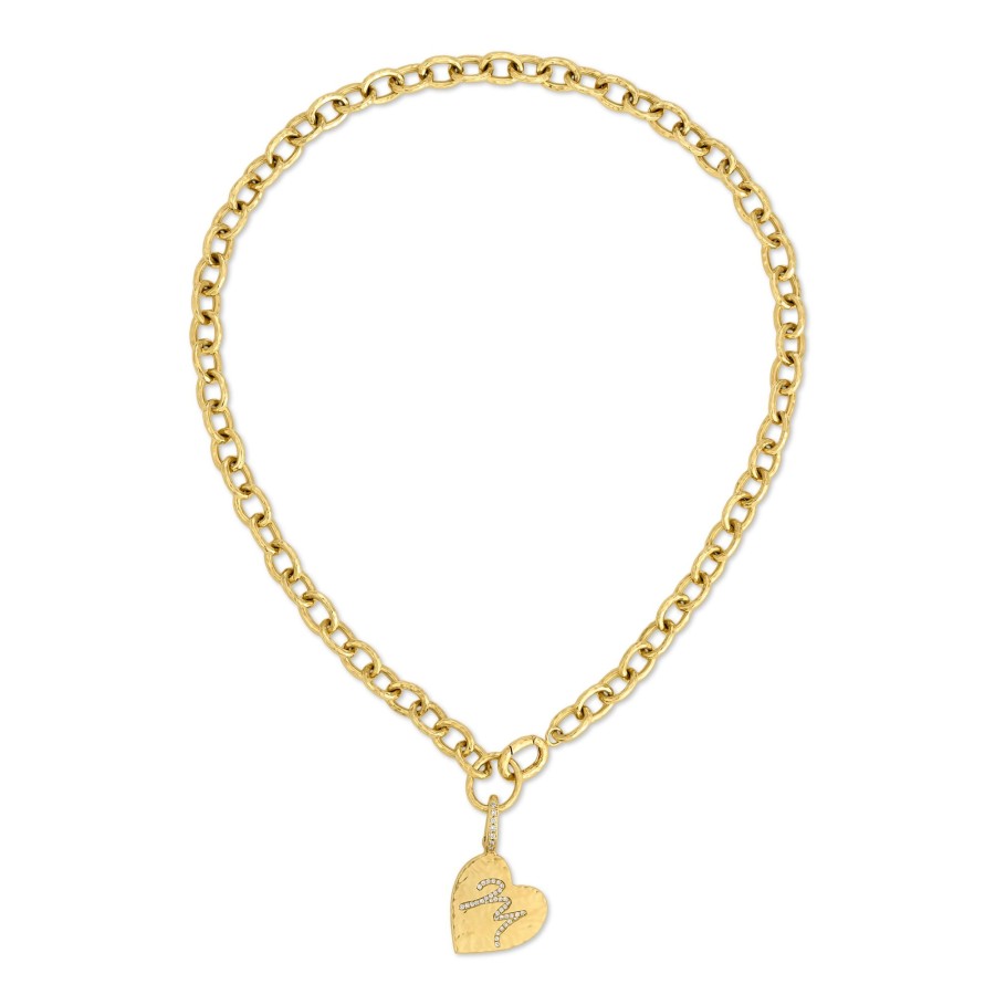 Necklaces Octavia Elizabeth | Diamond Heart Initial Charm