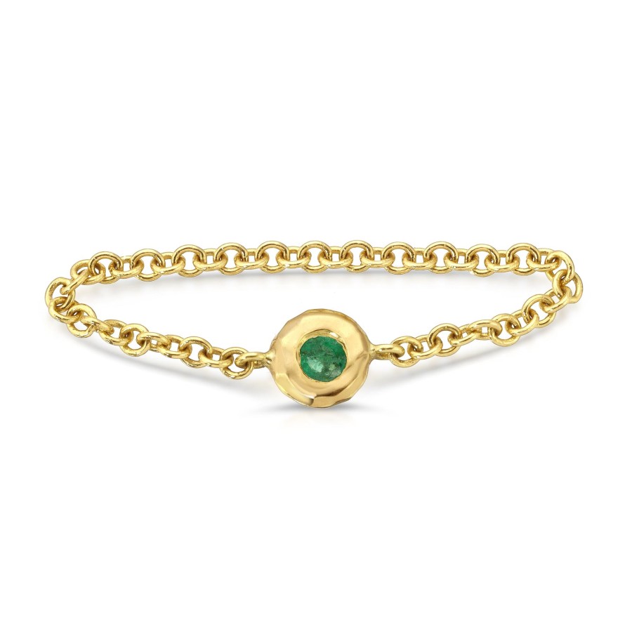 Rings Octavia Elizabeth | Nesting Gem Chain Ring - Emerald