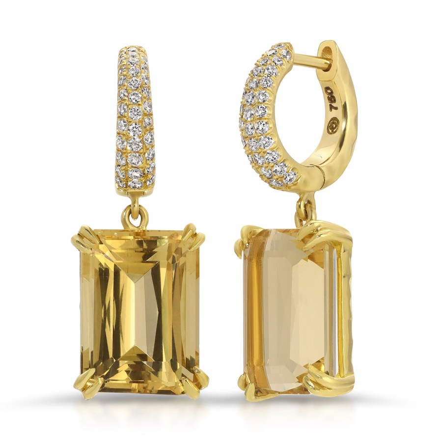 Earrings Octavia Elizabeth | Charmed Pave Micro Yana Hoop With Yellow Beryl