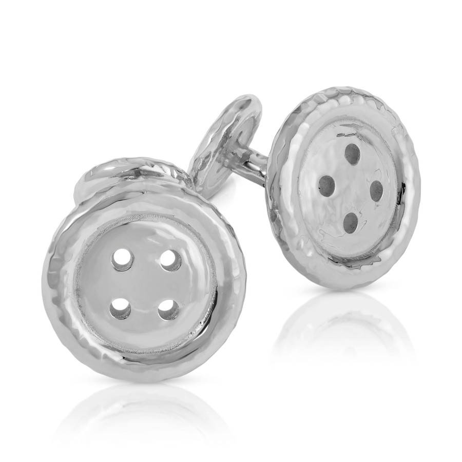 Men Octavia Elizabeth | Sterling Silver Button Cuff Links