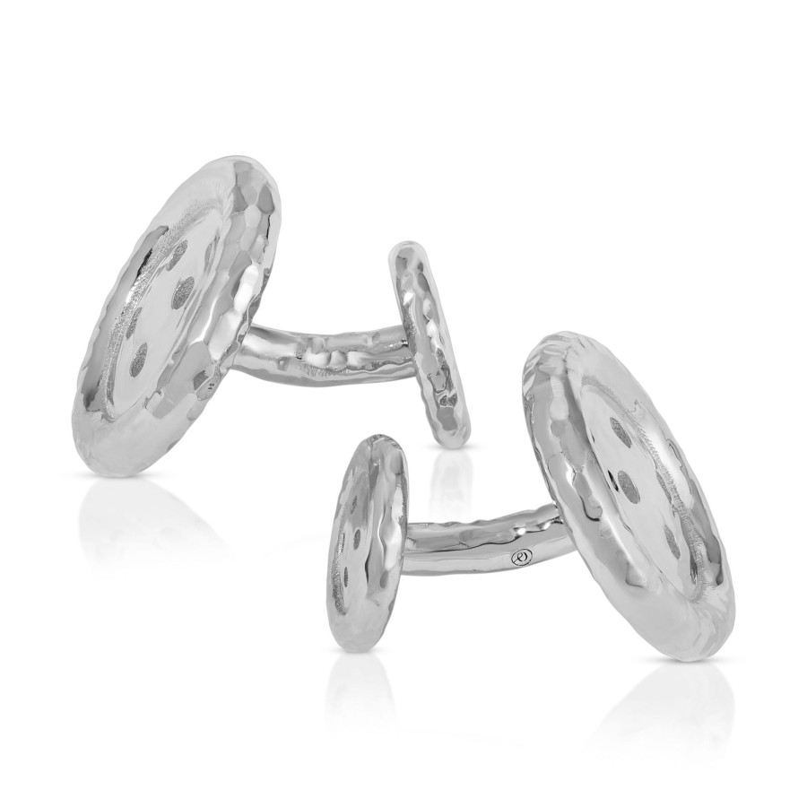 Men Octavia Elizabeth | Sterling Silver Button Cuff Links