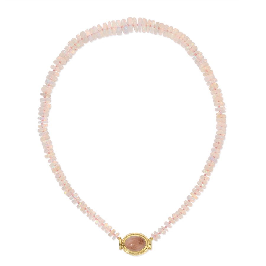 Necklaces Octavia Elizabeth | Pink Opalescent Petal Necklace