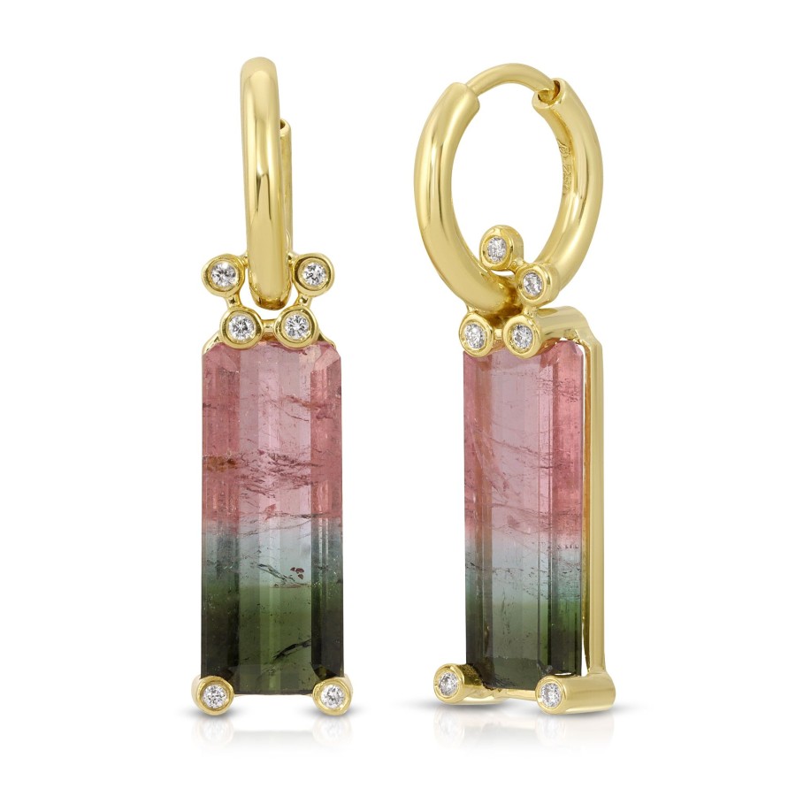 Earrings Octavia Elizabeth | Petite Bi-Color Tourmaline & Diamond Earring