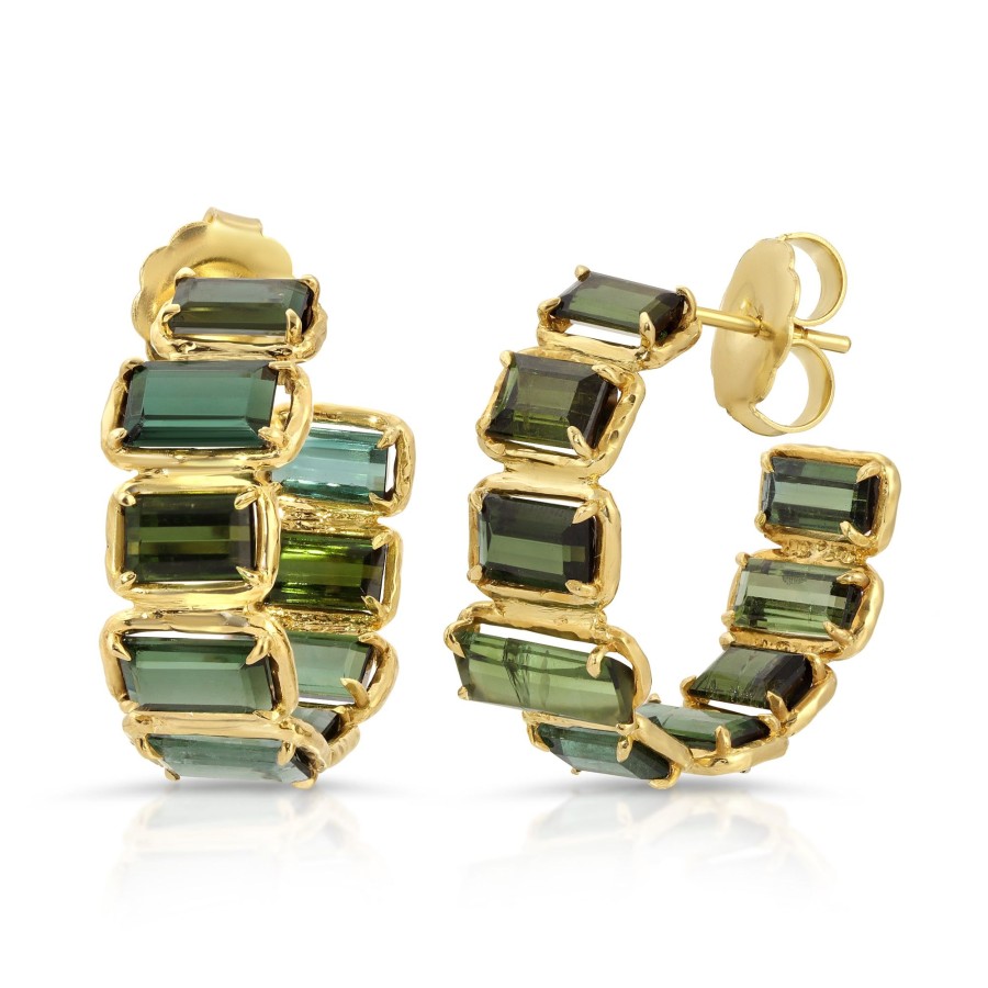 Earrings Octavia Elizabeth | Bermuda Botany Hoop - Green Tourmaline