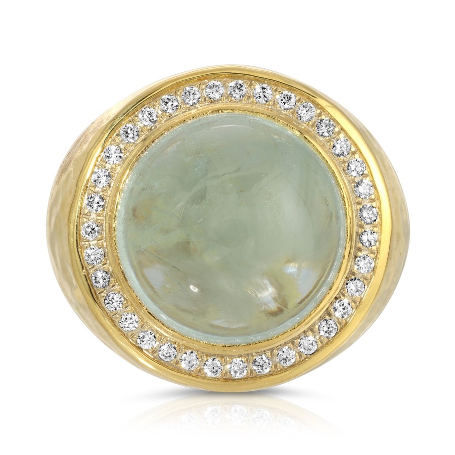 Rings Octavia Elizabeth | Blossom Ring - Green Beryl Cabochon