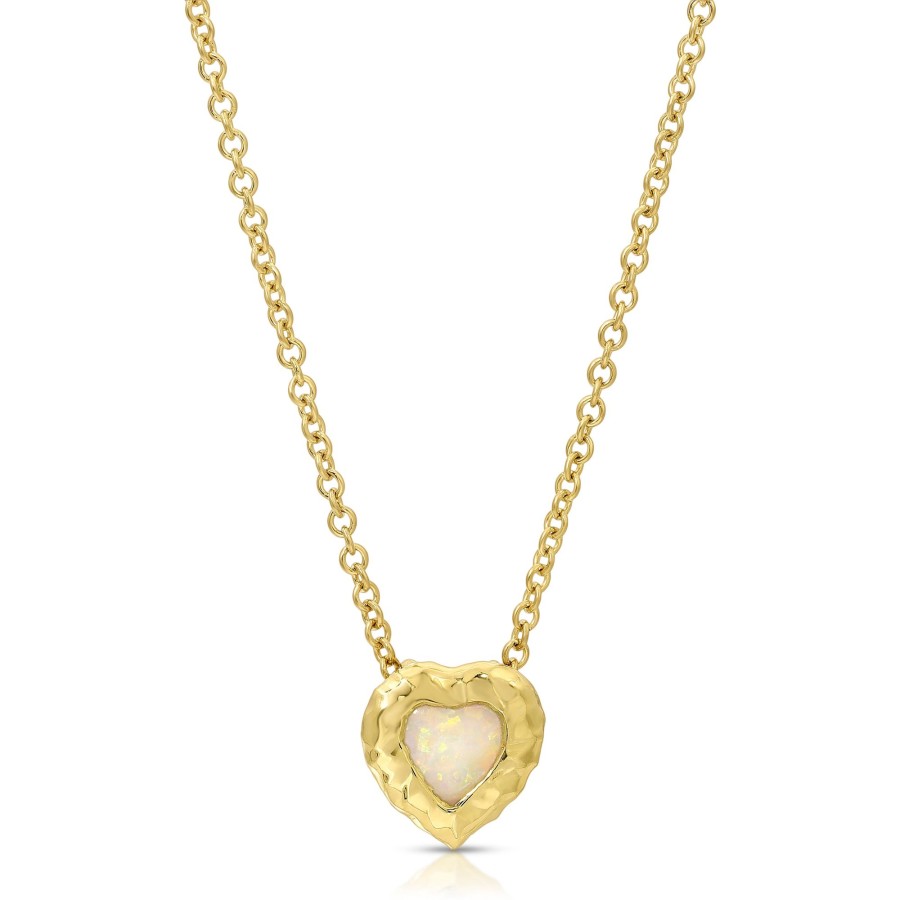 Necklaces Octavia Elizabeth | Opal Heart Necklace - Micro