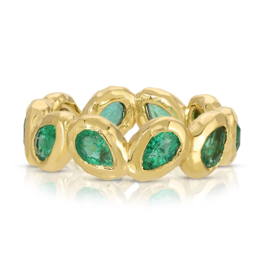 Rings Octavia Elizabeth | Nesting Gem Eternity Band - Pear Shaped Emerald