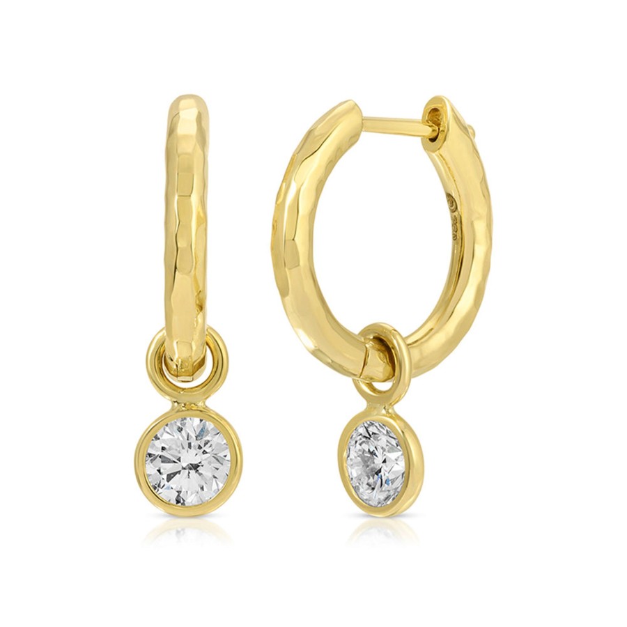 Earrings Octavia Elizabeth | Charmed Micro Gabby Hoops - Diamond Half Carat