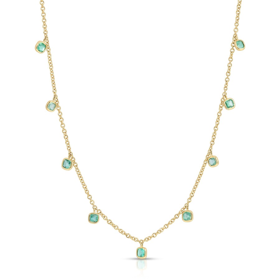 Necklaces Octavia Elizabeth | Asscher Emerald Eternity Necklace - 9 Stones