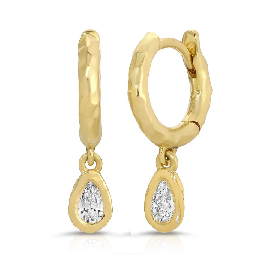 Earrings Octavia Elizabeth | Charmed Micro Gabby Hoops Nano Nesting Diamond Pear