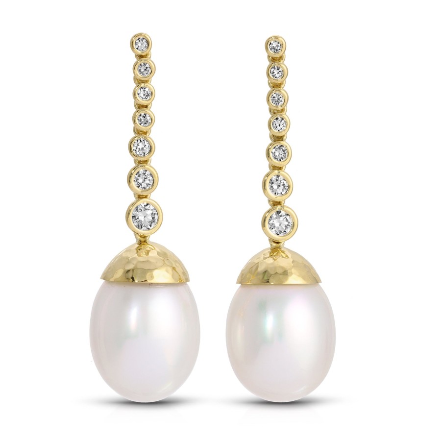 Earrings Octavia Elizabeth | Baroque Pearl & Diamond Nesting Gem Drop Earrings