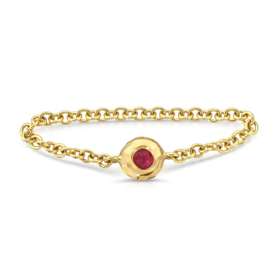 Rings Octavia Elizabeth | Nesting Gem Chain Ring - Ruby