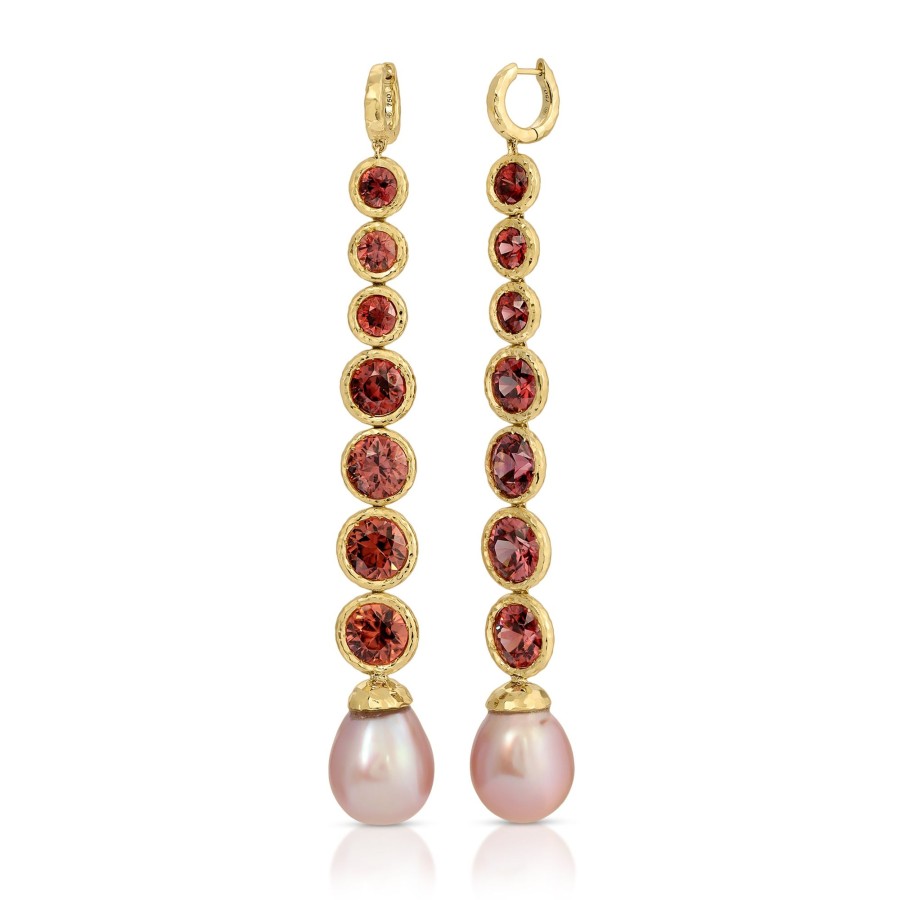 Earrings Octavia Elizabeth | Pink Spinel & Pink Pearl Drop Earrings