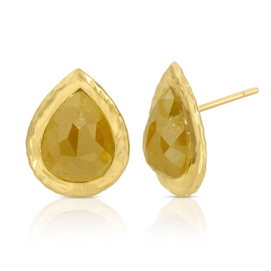 Earrings Octavia Elizabeth | Yellow Rose Cut Diamond Studs