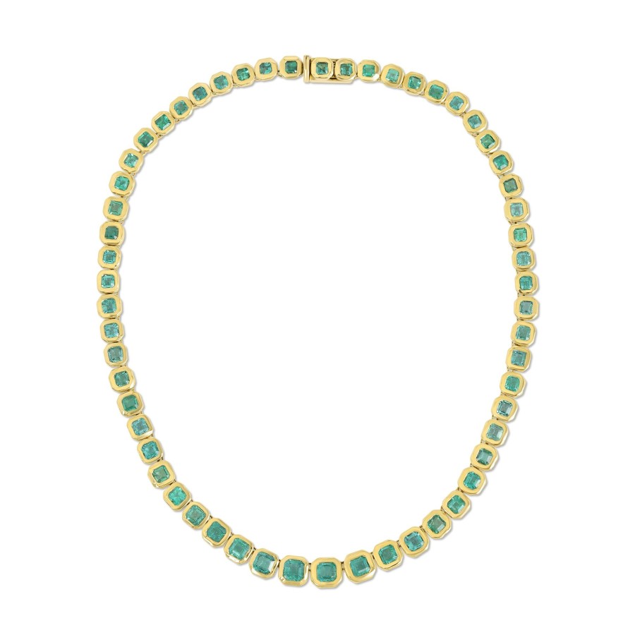 Necklaces Octavia Elizabeth | Asscher Emerald Tennis Necklace