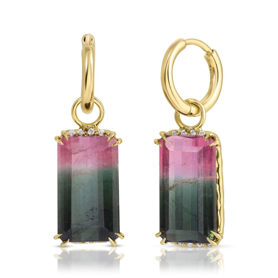 Earrings Octavia Elizabeth | Bi-Color Tourmaline & Diamond Earrings - Small