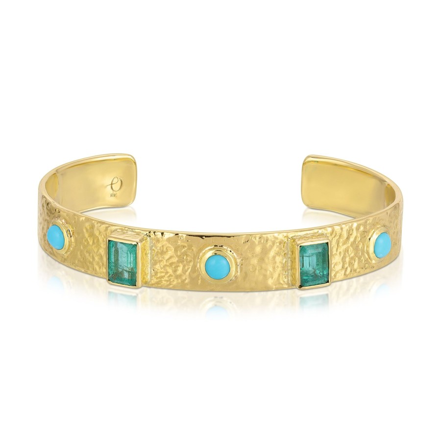 Bracelets & Cuffs Octavia Elizabeth | Out West Cuff - Emerald & Turquoise