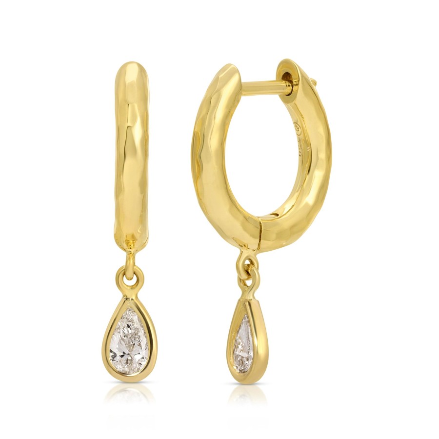 Earrings Octavia Elizabeth | Charmed Micro Gabby Hoops - Pear - Diamond