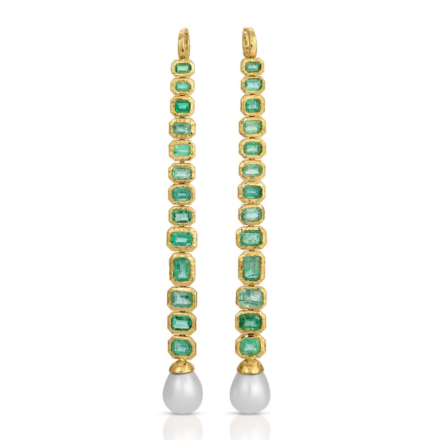 Earrings Octavia Elizabeth | King Palm Emerald And Pearl Earrings