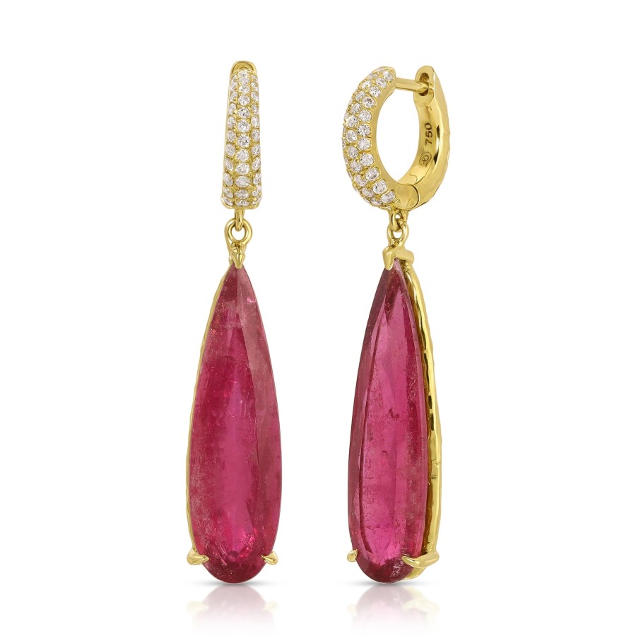 Earrings Octavia Elizabeth | Charmed Micro Yana Hoop With Rubellite Spears